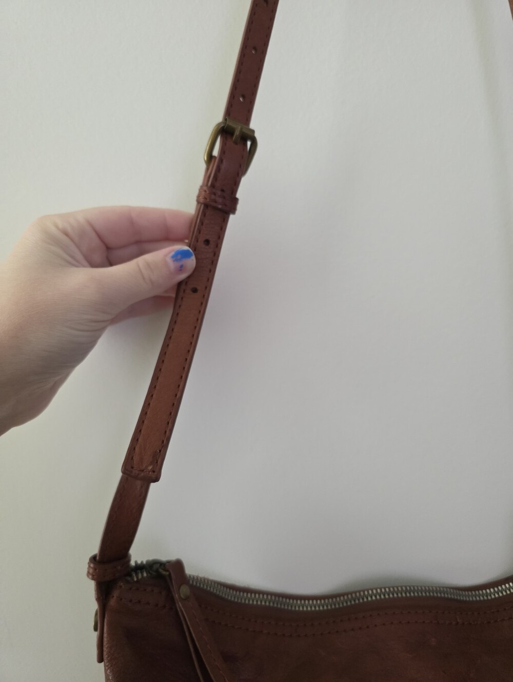 American Leather Co Crossbody Bag Leather Brown Boho Minimalist Western - Picture 6 of 11